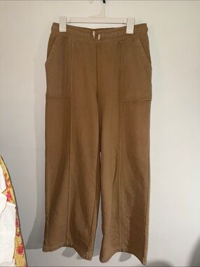 Casual Wide-Leg Drawstring sweat Pants in Brown